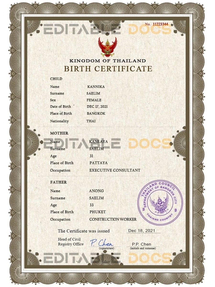 Thailand-vital-record-birth-certificate-PSD-template-fully-editable.jpg Thailand vital record birth certificate PSD template