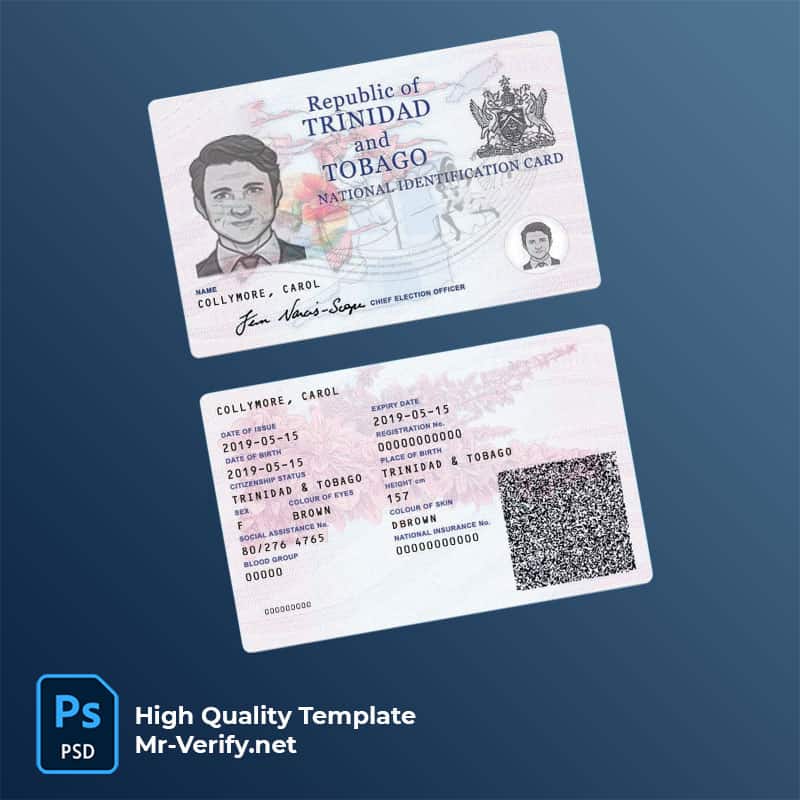Trinidad-Tobago-ID-mrverify Trinidad and Tobago ID card PSD template