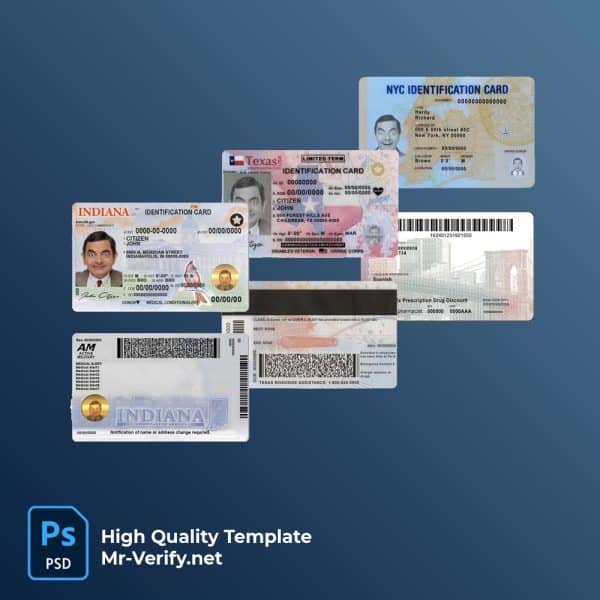 editable USA ID Card Templates