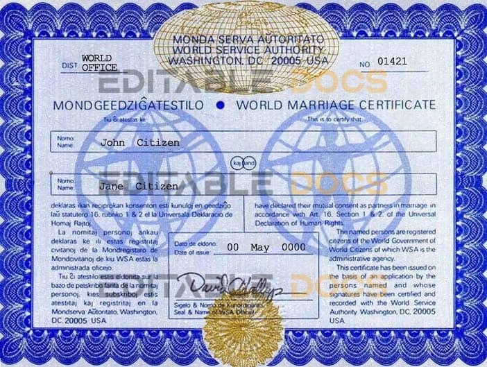 USA Washington world Marriage Certificate Editable PSD Templates USA Washington world Marriage Certificate Editable PSD Templates