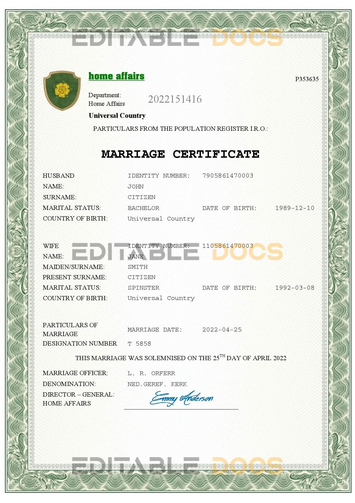 amore universal Marriage Certificate amore universal Marriage Certificate