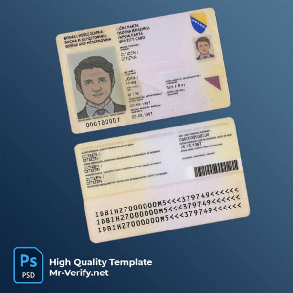 Bosnia and Herzegovina ID template new version