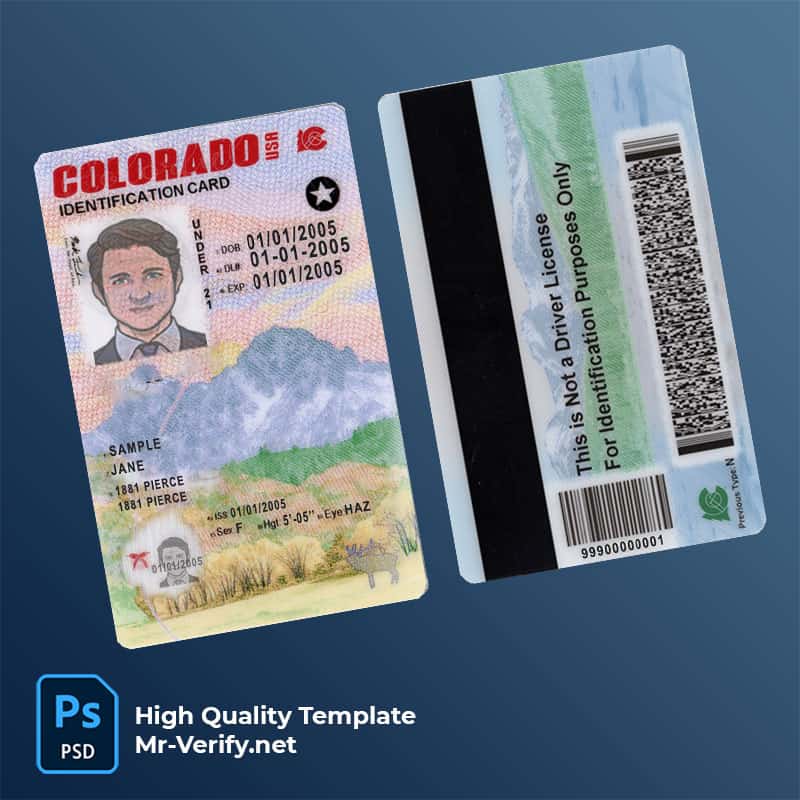 colorado-id-mrverify USA Colorado state ID card PSD template under 21