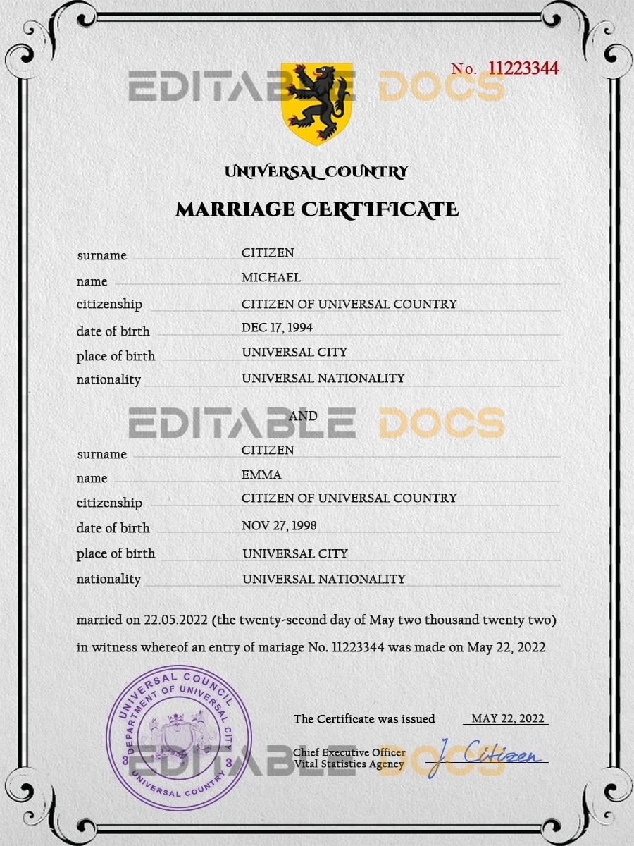 destiny universal Marriage Certificate destiny universal Marriage Certificate