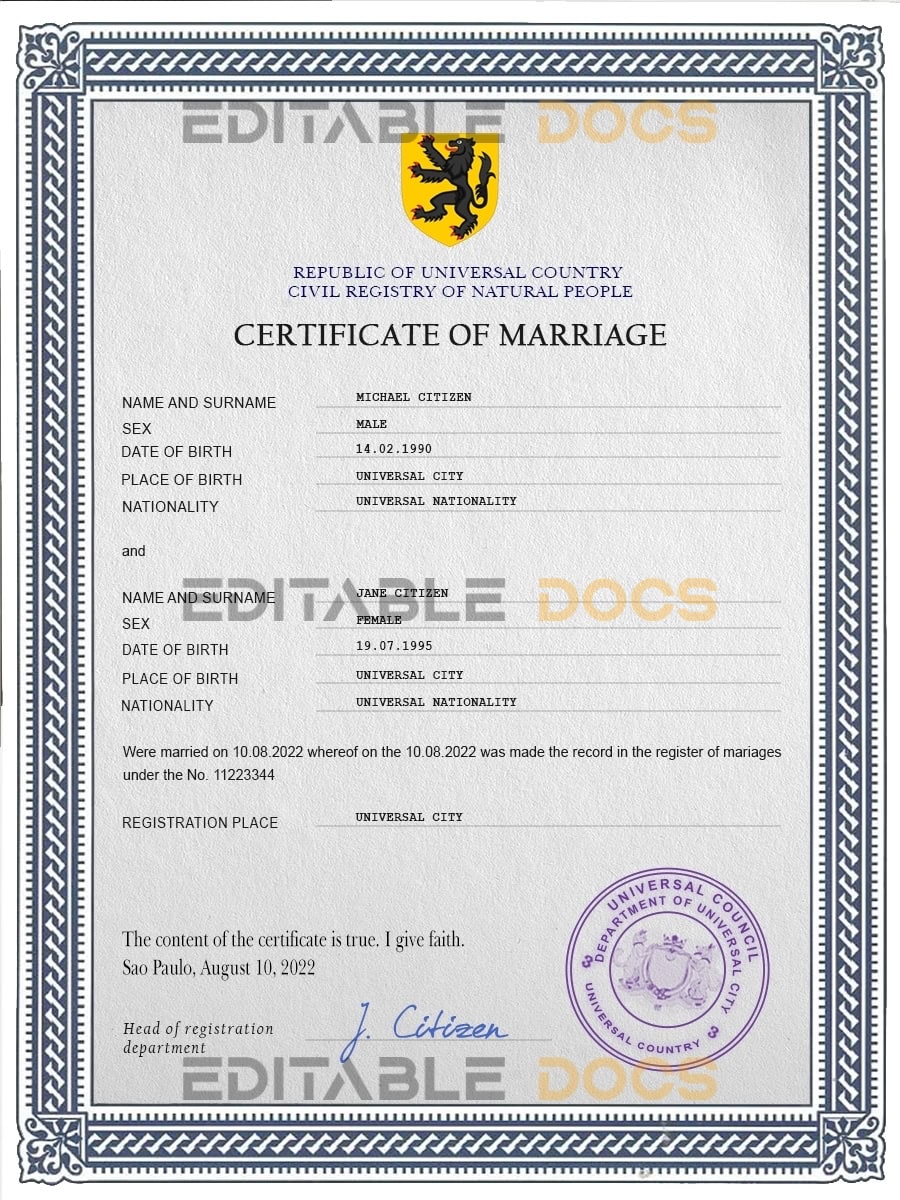experienced universal Marriage Certificate experienced universal Marriage Certificate