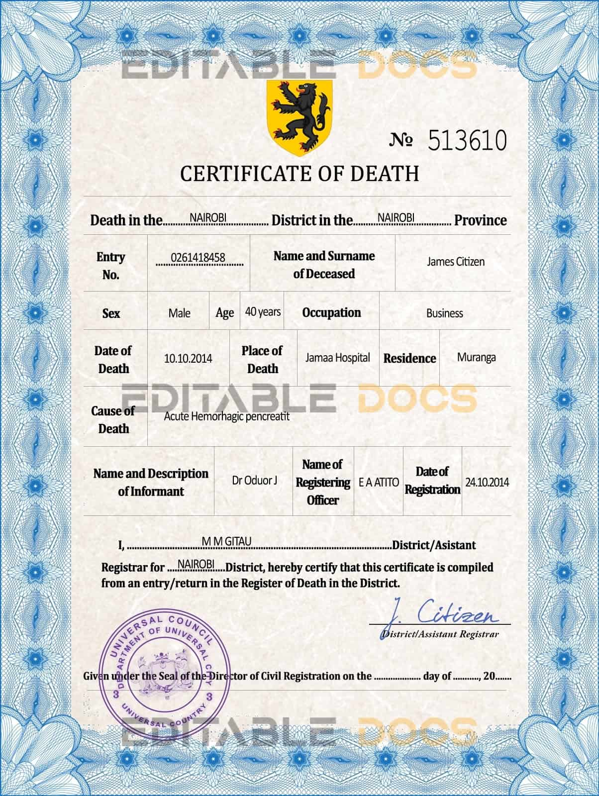 foster-death-universal-certificate-PSD-template-completely-editable.jpg # foster death universal certificate PSD template