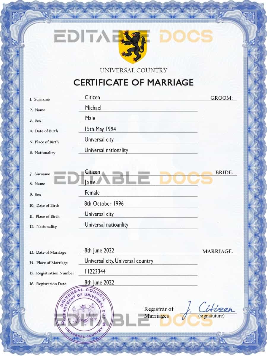lensman universal marriage certificate lensman universal Marriage Certificate