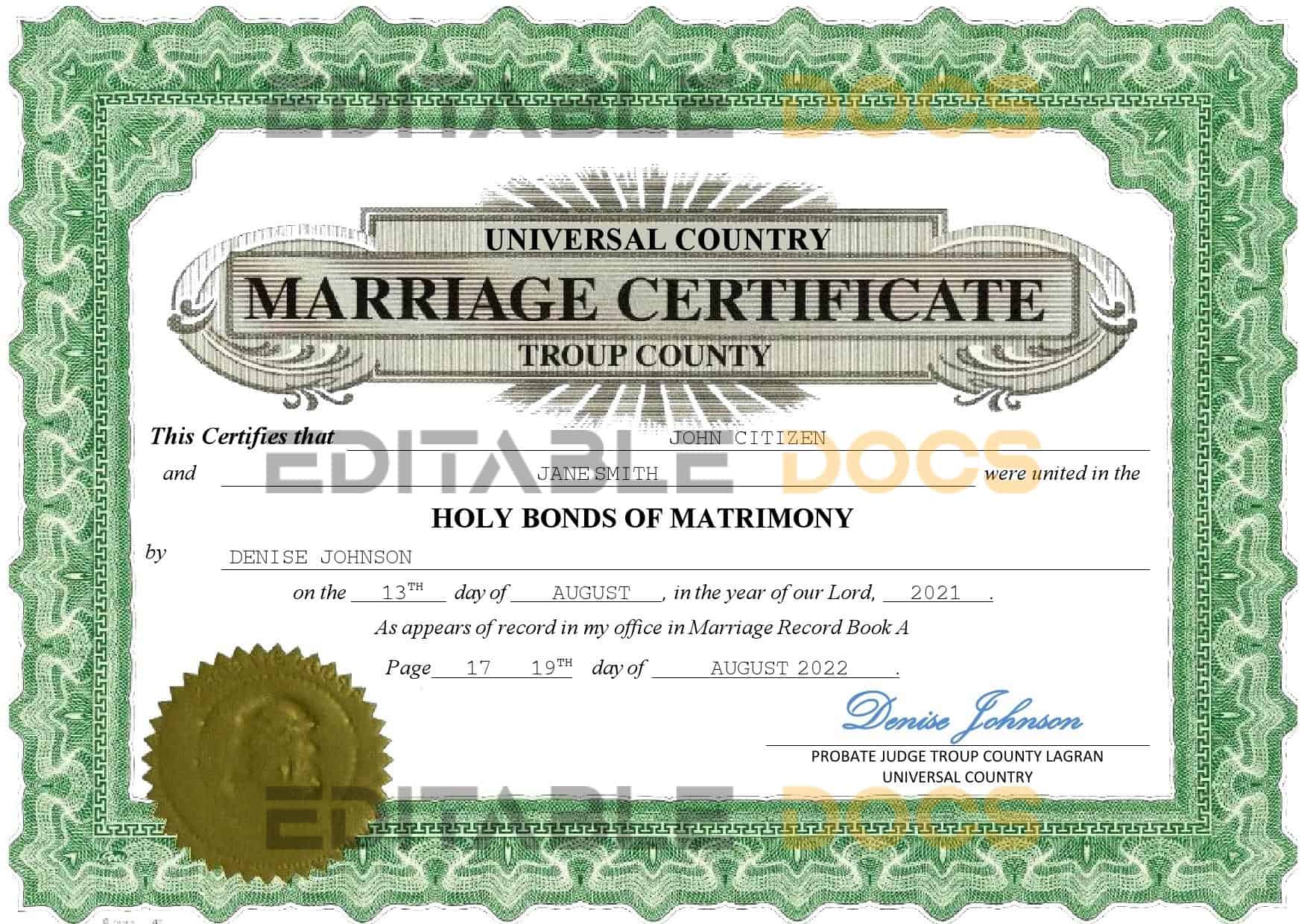 lush design universal Marriage Certificate lush design universal Marriage Certificate