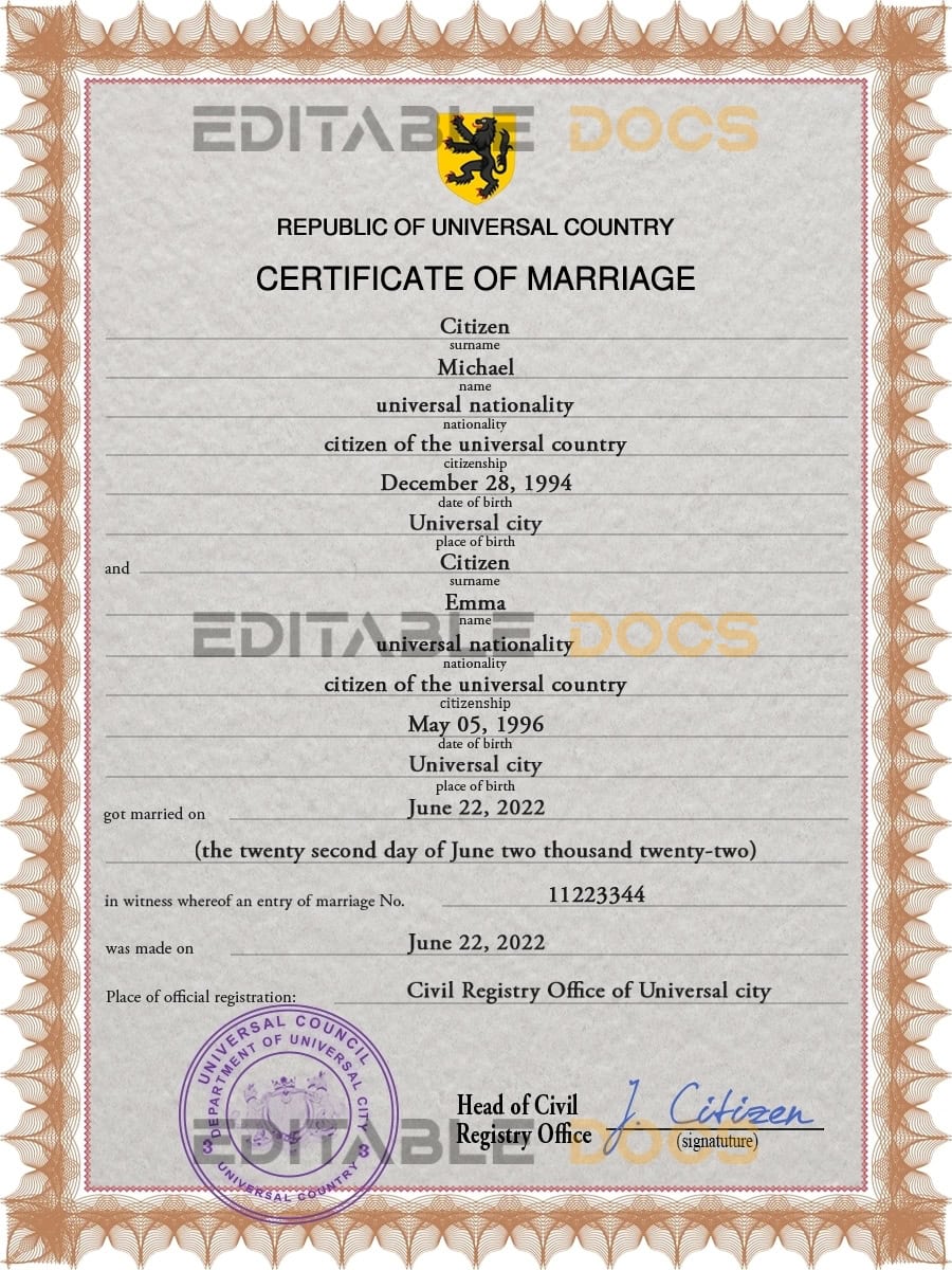 microfilm universal Marriage Certificate microfilm universal Marriage Certificate