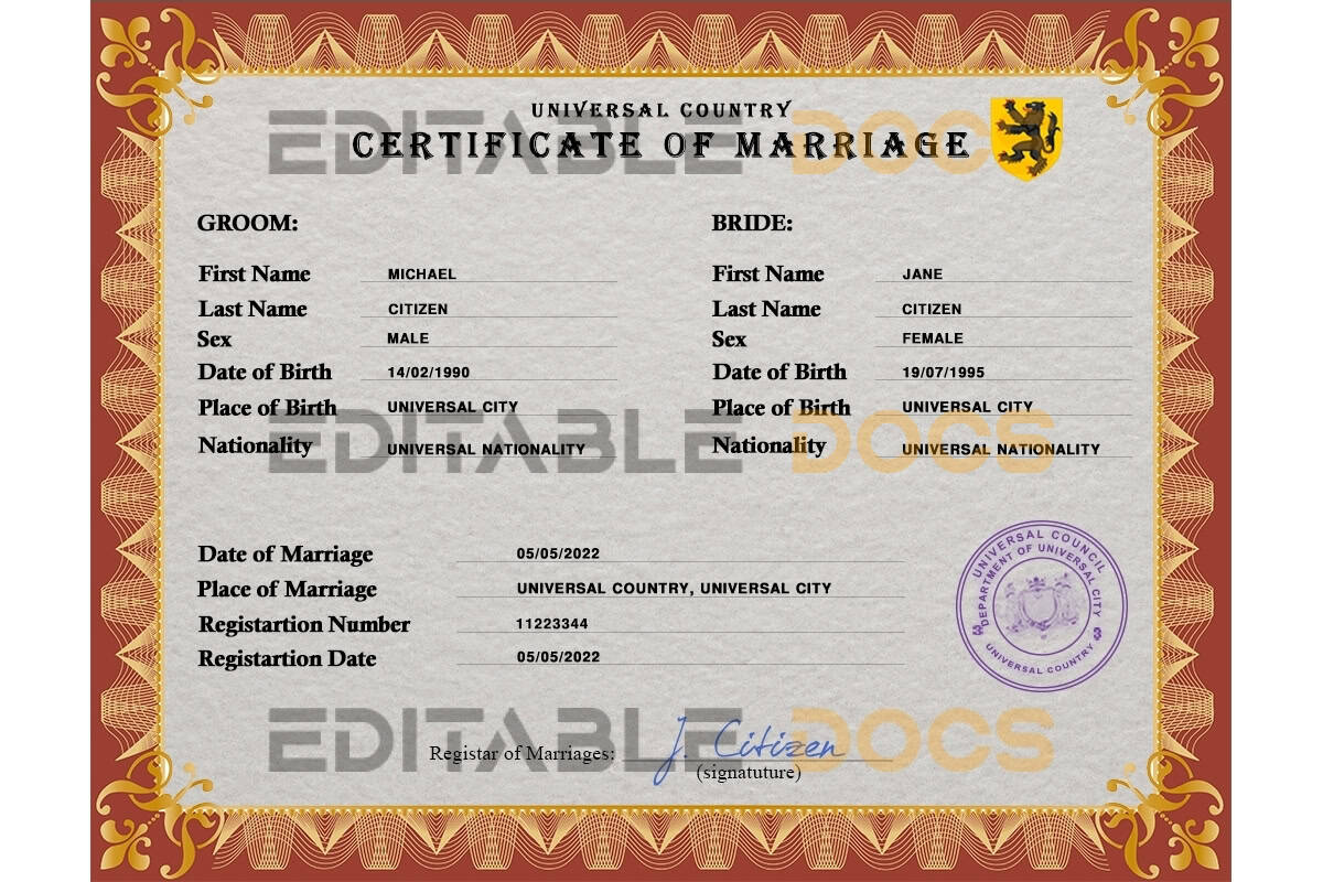 sentiment sentiment Marriage Certificate