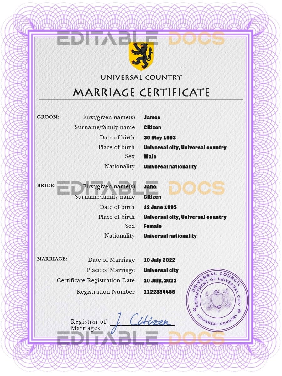 snap universal snap universal Marriage Certificate