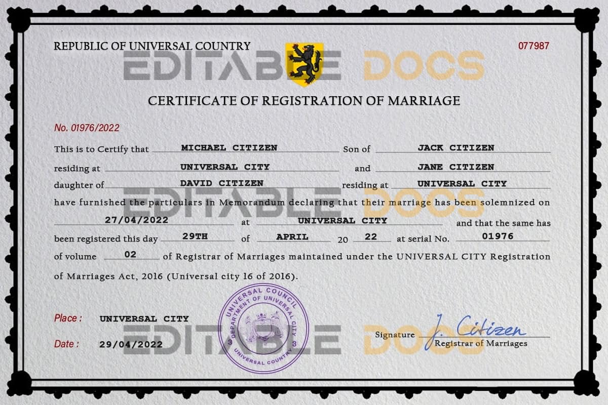 spellbound universal spellbound universal Marriage Certificate psd