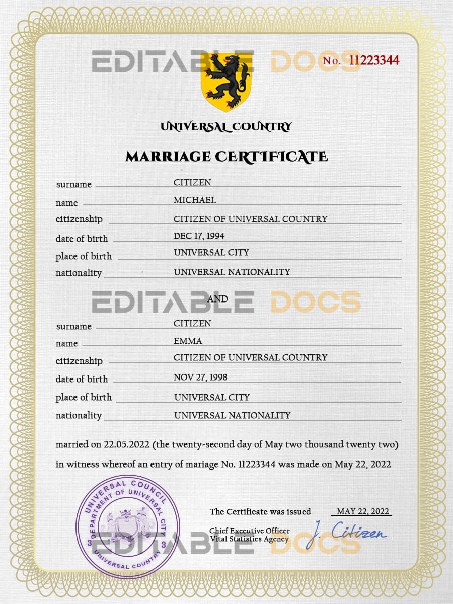 sweet story universal sweet story universal Marriage Certificate psd