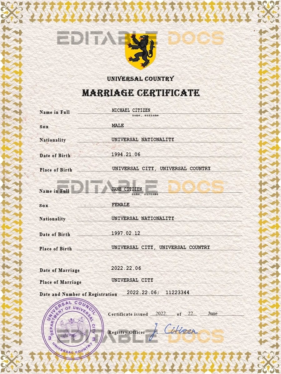 underexpose universal Marriage Certificate underexpose universal Marriage Certificate | Editable PSD Templates