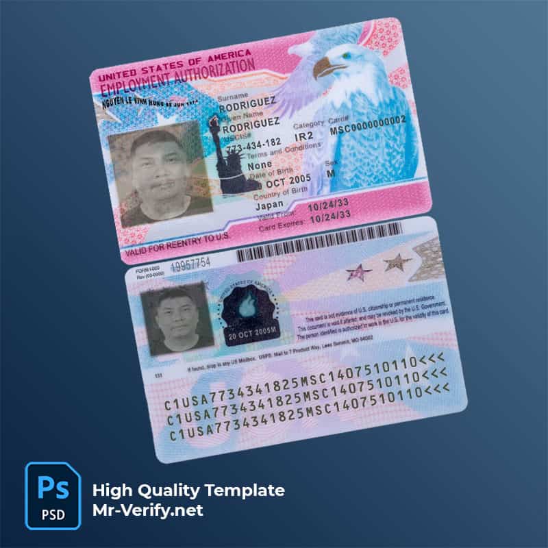 usa-employment-mrverify USA employment id card PSD template