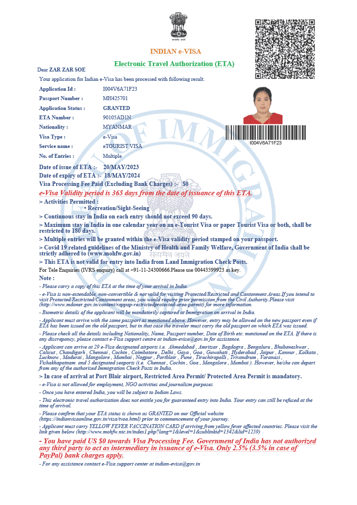 india e-visa word template india e-visa word template
