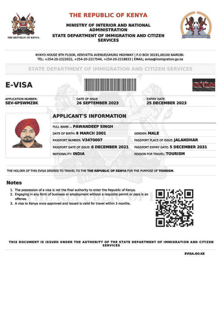 kenya evisa word template kenya evisa word template