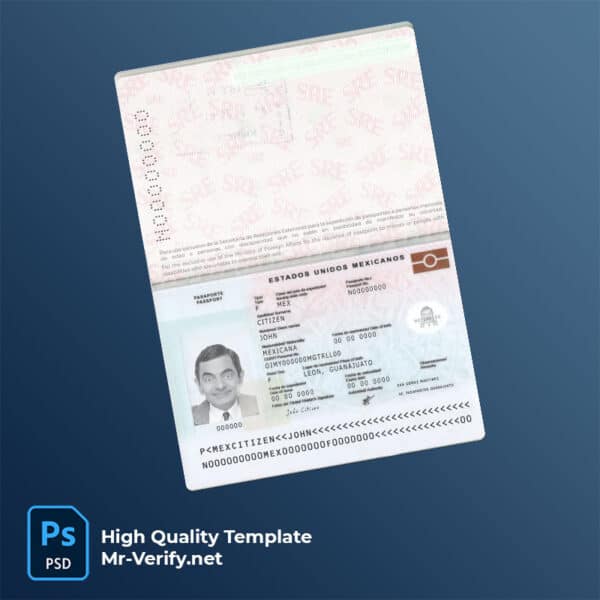 Mexico Passport PSD Template new version