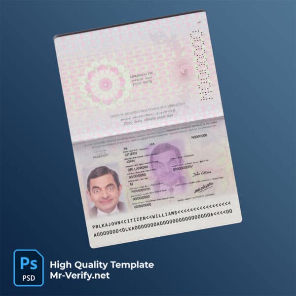 Sri Lanka Passport PSD Template new version