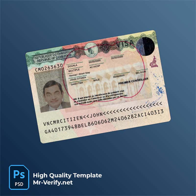 Cameroon-travel-visa Cameroon travel visa psd template new version