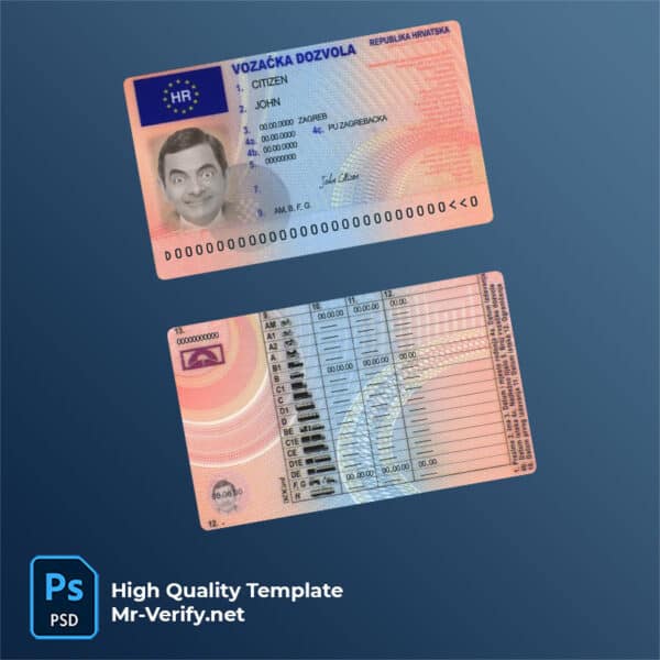 Croatia-driver-license-psd-template Croatia driver license psd template new version