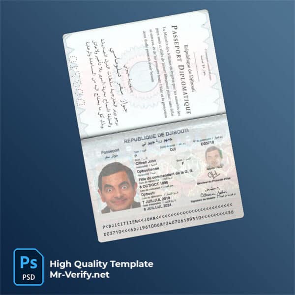 Djibouti-passport Djibouti passport psd template
