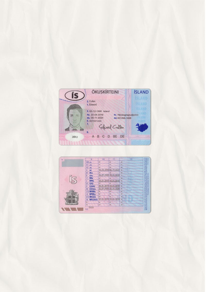 Iceland-Driver-License-PSD-Template-(Scan) Iceland driver license psd template scan effect