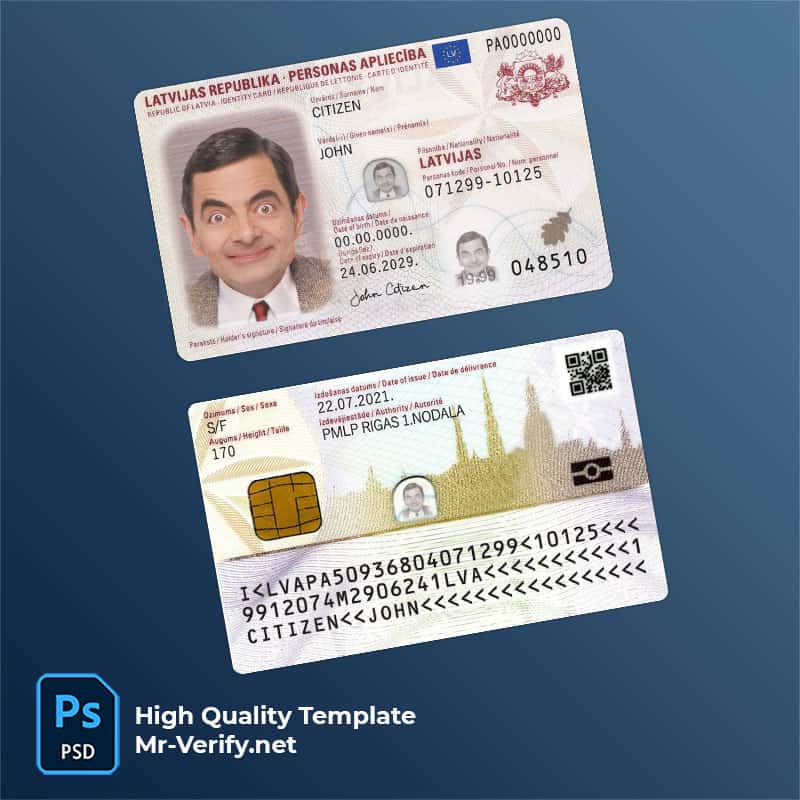 Latvia-ID-2021-present Latvia ID card psd template new version 2021 to present