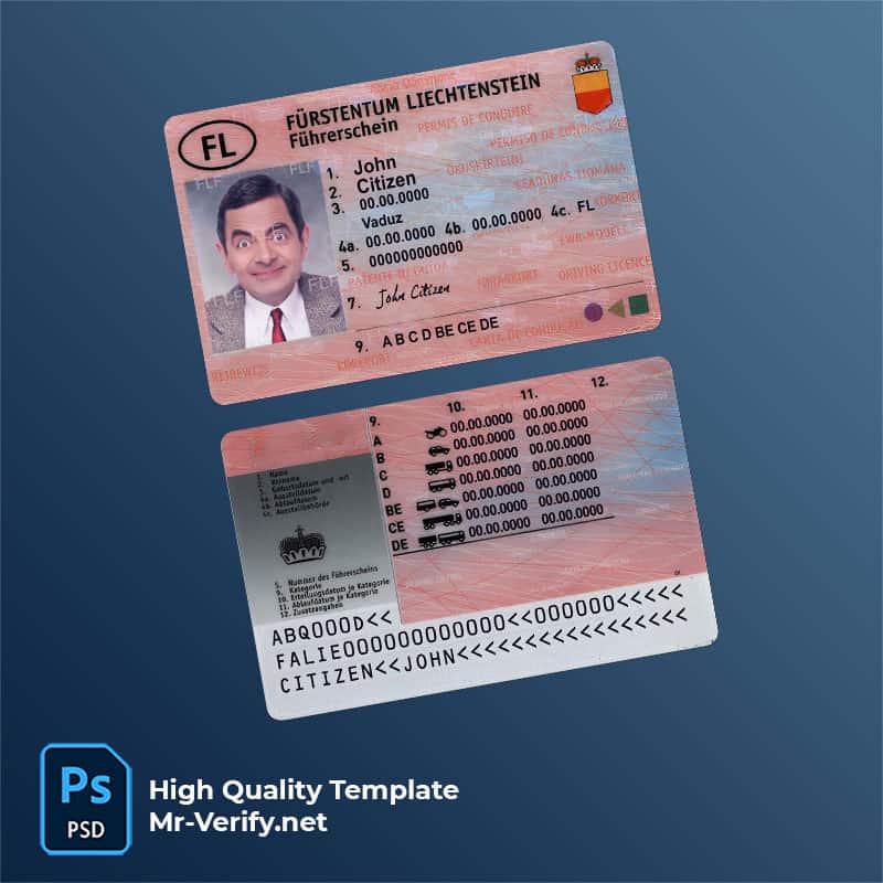 Liechtenstein-driver-license-psd-template Liechtenstein driver license psd template