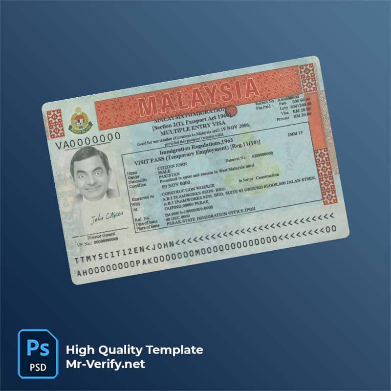 Malaysia-multiple-entry-visa Malaysia entry Visa PSD Template