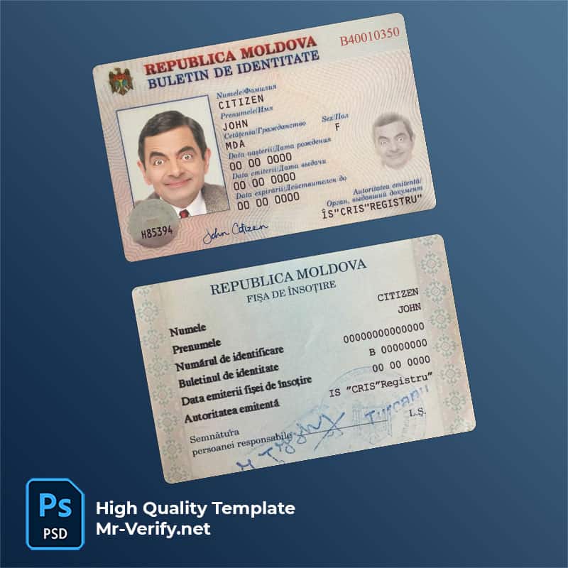 Moldova-ID-card-version-2 Moldova ID Card Psd Template new version