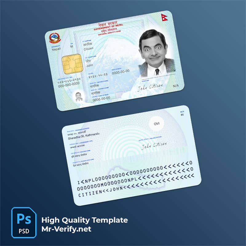 Nepal-NID-card Nepal NID card PSD template