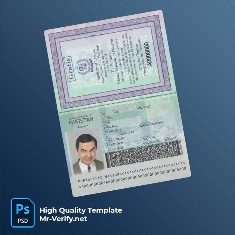 Pakistan-new-passport-2020-present pakistani passport psd template version 2020 to 2023