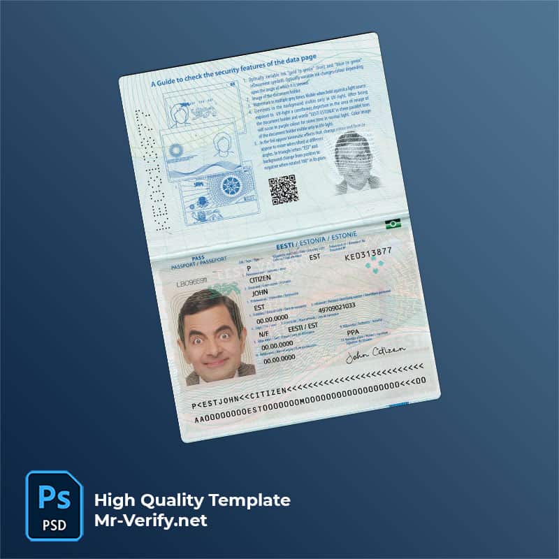 estonia-passport-new Estonia Passport psd template new version 2022 to present