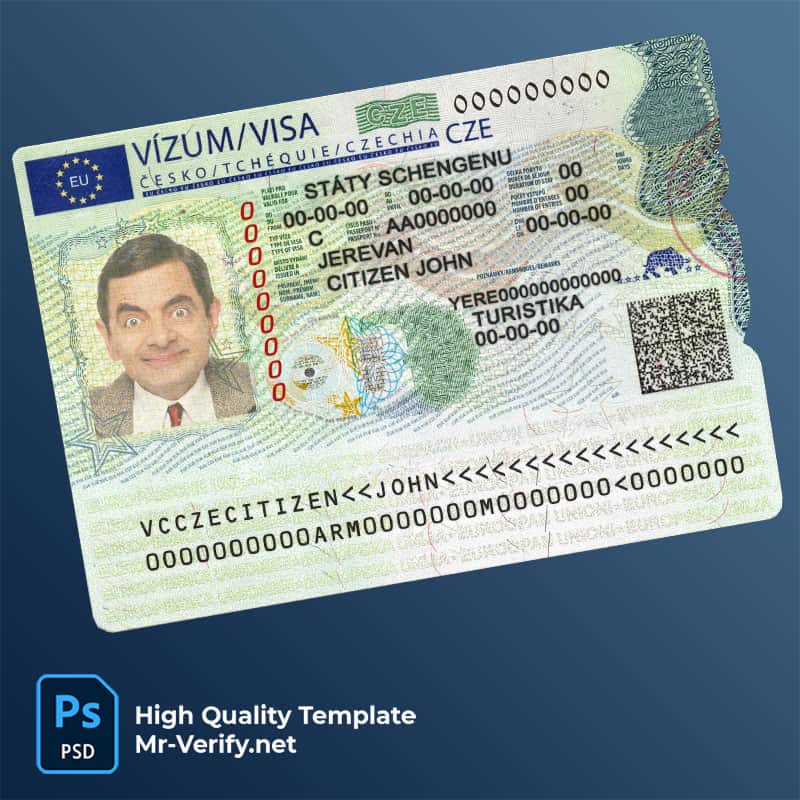 Czech-schengen-visa-template Czech schengen visa psd template