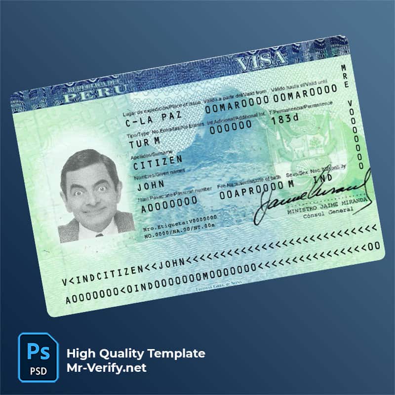Peru-tourist-visa-template Peru tourist visa psd template