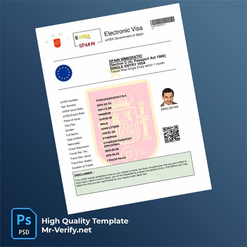Spain-evisa-word-and-pdf-template Spain evisa word and pdf template