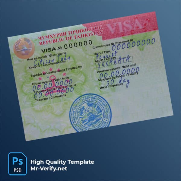 Tajikistan travel visa new version