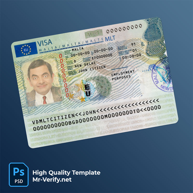 MALTA-travel-visa-psd-new malta travel visa psd template