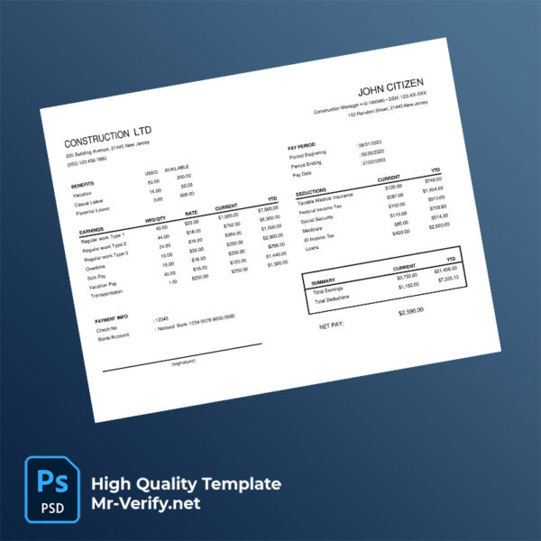 Construction-LTD-pay-stub-word-and-pdf-template-m Construction LTD pay stub word and pdf template