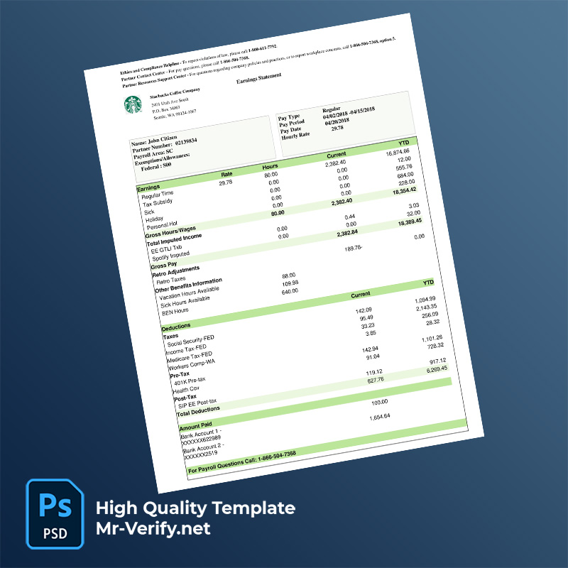 Starbucks-Coffee-Company-earning-statement-word-and-pdf-template-m Starbucks Coffee Company earning statement word and pdf template