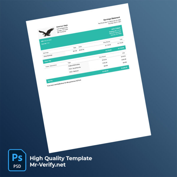 Ampler Burgers earning statement word and pdf template