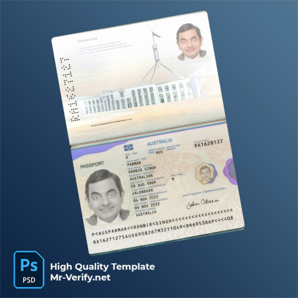 Australia-passport-2022-present-mr Australia passport psd template 2022-present