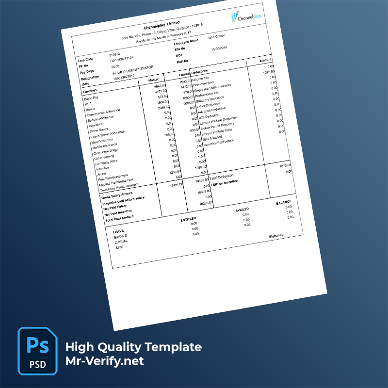Channelplay-Limited-payslip-word-and-pdf-template- Channelplay Limited payslip word and pdf template