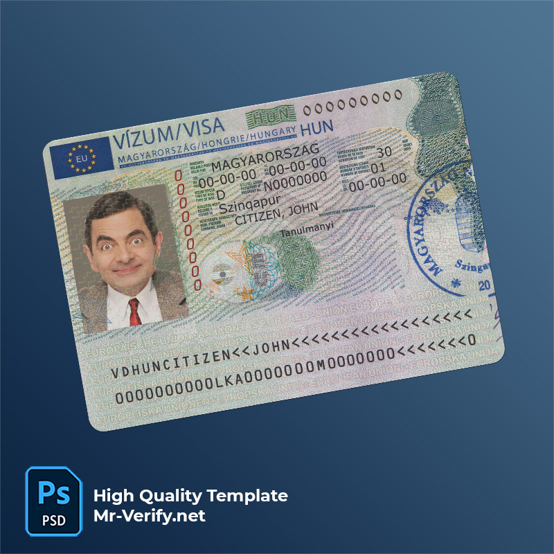 HUNGARY-travel-visa-PSD-template-mr HUNGARY travel visa PSD template