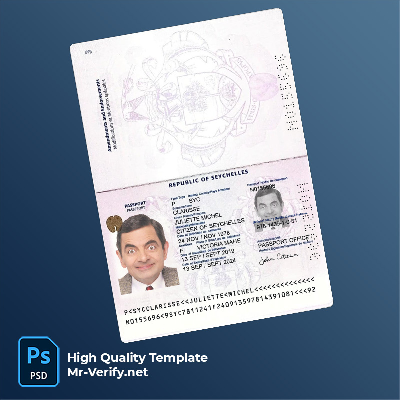 Seychelles-passport-mr Seychelles passport psd template