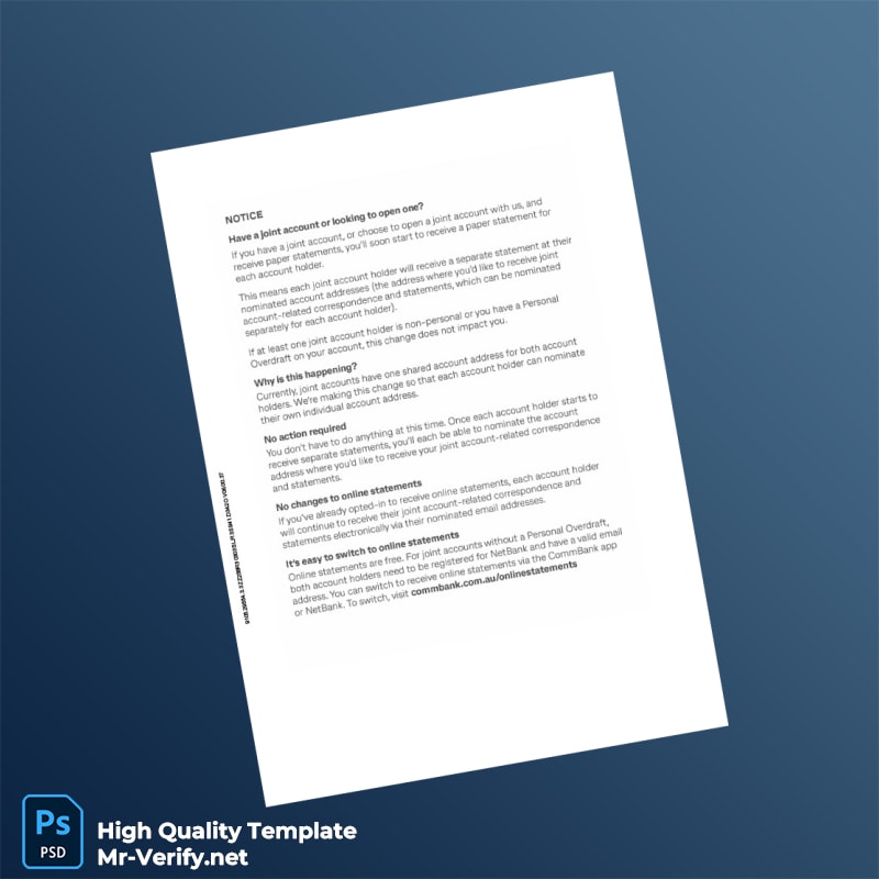 Australia Bank Statement Template in Word and PDF formats page 6 Australia Bank Statement Template in Word and PDF formats page 6
