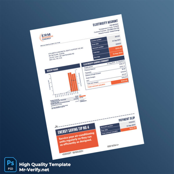Australia ERM Power Retail Pty Ltd Editable Electricity Bill Template in Word and PDF formats Australia ERM Power Retail Pty Ltd Editable Electricity Bill Template in Word and PDF formats