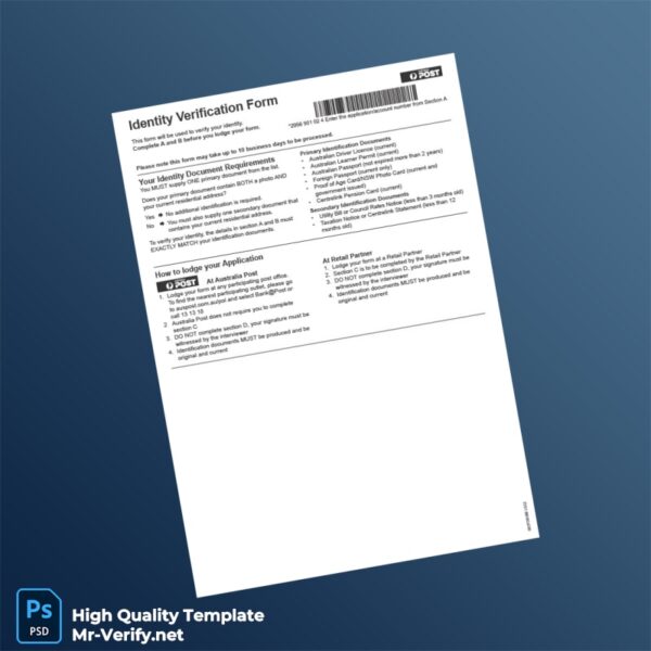 Australia Editable Identity Verification Template in Word and PDF formats Australia Editable Identity Verification Template in Word and PDF formats