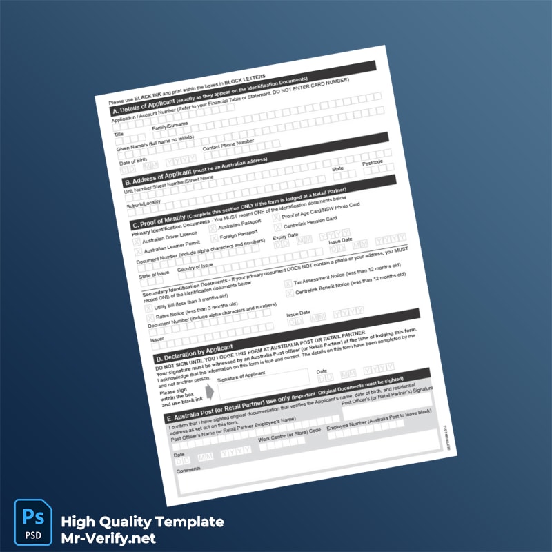 Australia Editable Identity Verification Template in Word and PDF formats page 2 Australia Editable Identity Verification Template in Word and PDF formats page 2